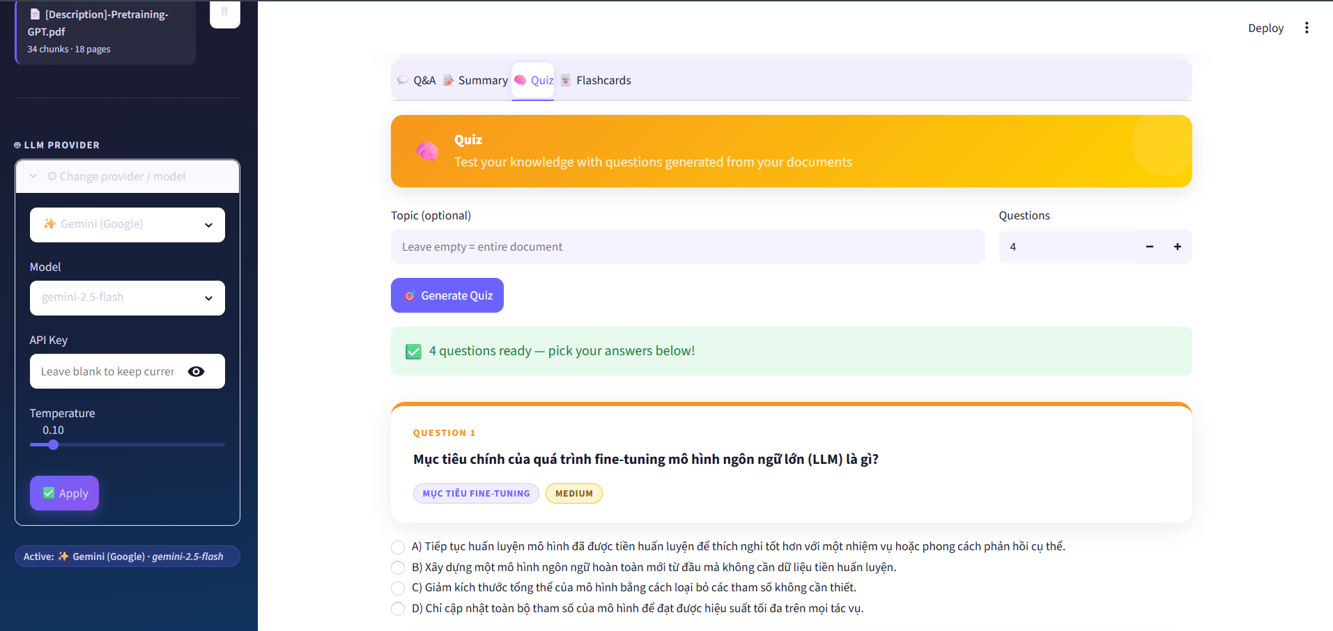 Simple NotebookLM Quiz Generation